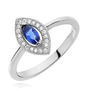 Inel argint cu piatra albastra Marquise DiAmanti Z0511_BL-DIA (Argint 925‰ 1,9 g.)